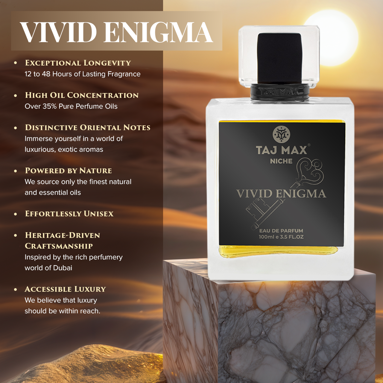 TAJ MAX VIVID ENIGMA 3.4 OZ Dubai Long-Lasting Perfume