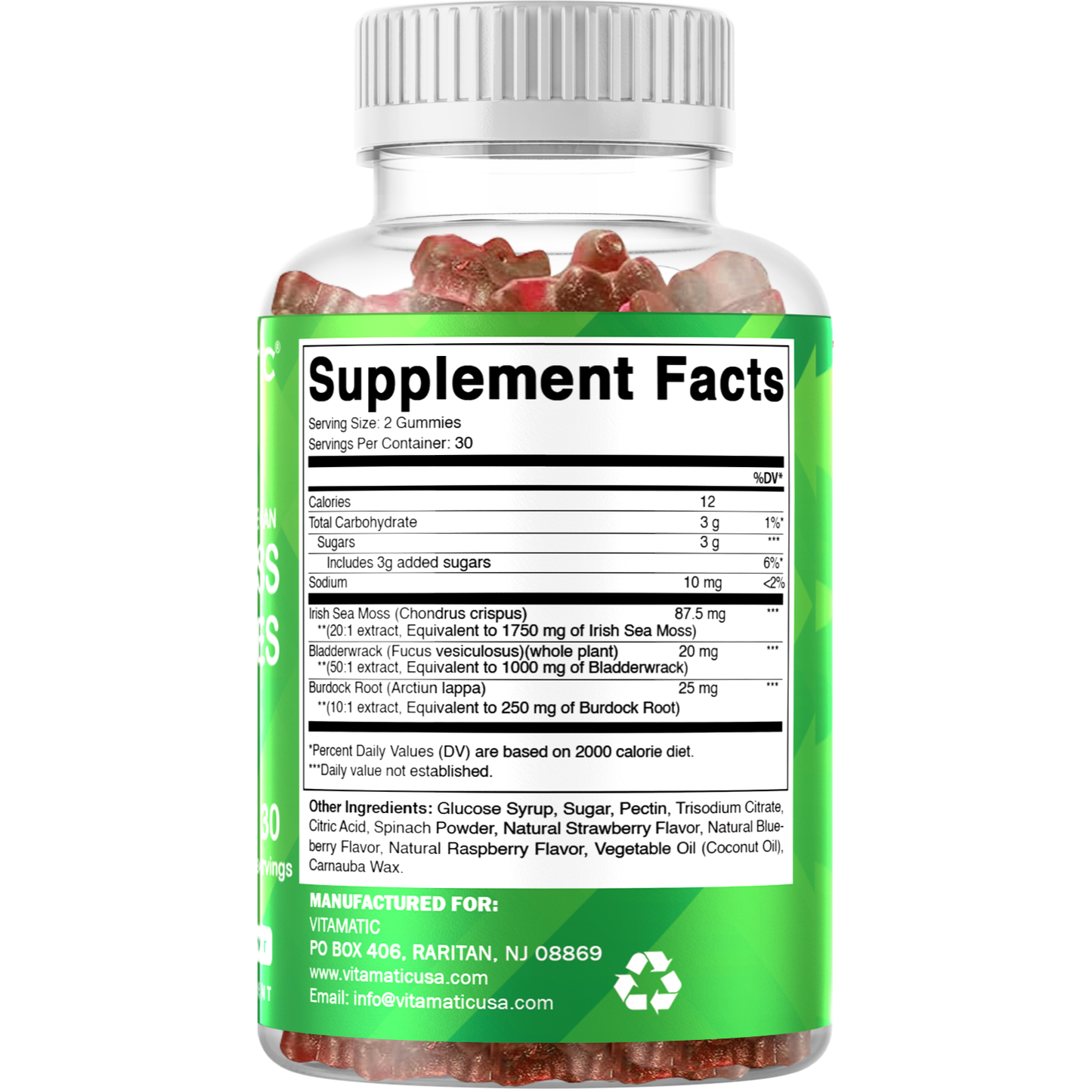 Vitamatic Irish Sea Moss Gummies 3000 mg