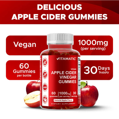 Vitamatic Apple Cider Vinegar 1000mg | 60 Vegan Gummies