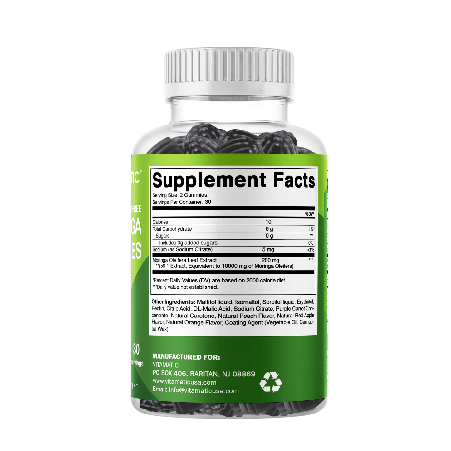 Vitamatic | Sugar Free Moringa Gummies 10000 mg | 60 Gummies