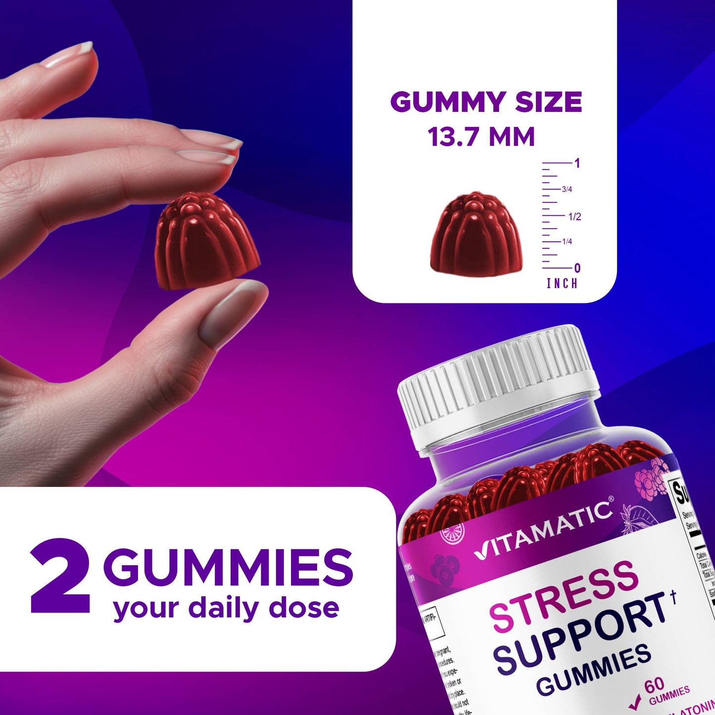 Vitamatic Stress Relief Gummies - 60 Gummies