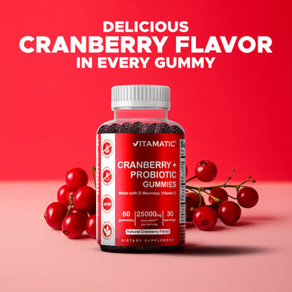 Vitamatic Cranberry with Probiotics | 60 Vegan Gummies