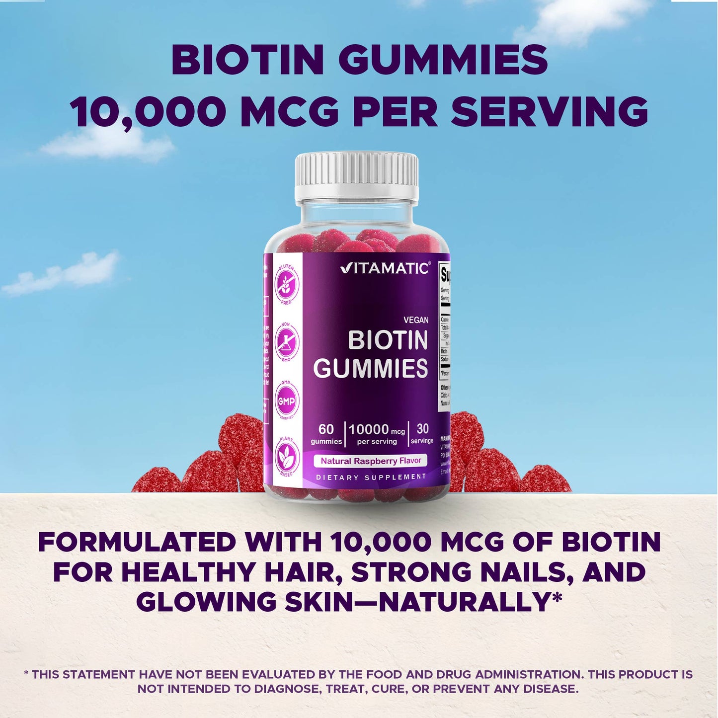 Vitamatic Biotin Gummies 10,000mcg
