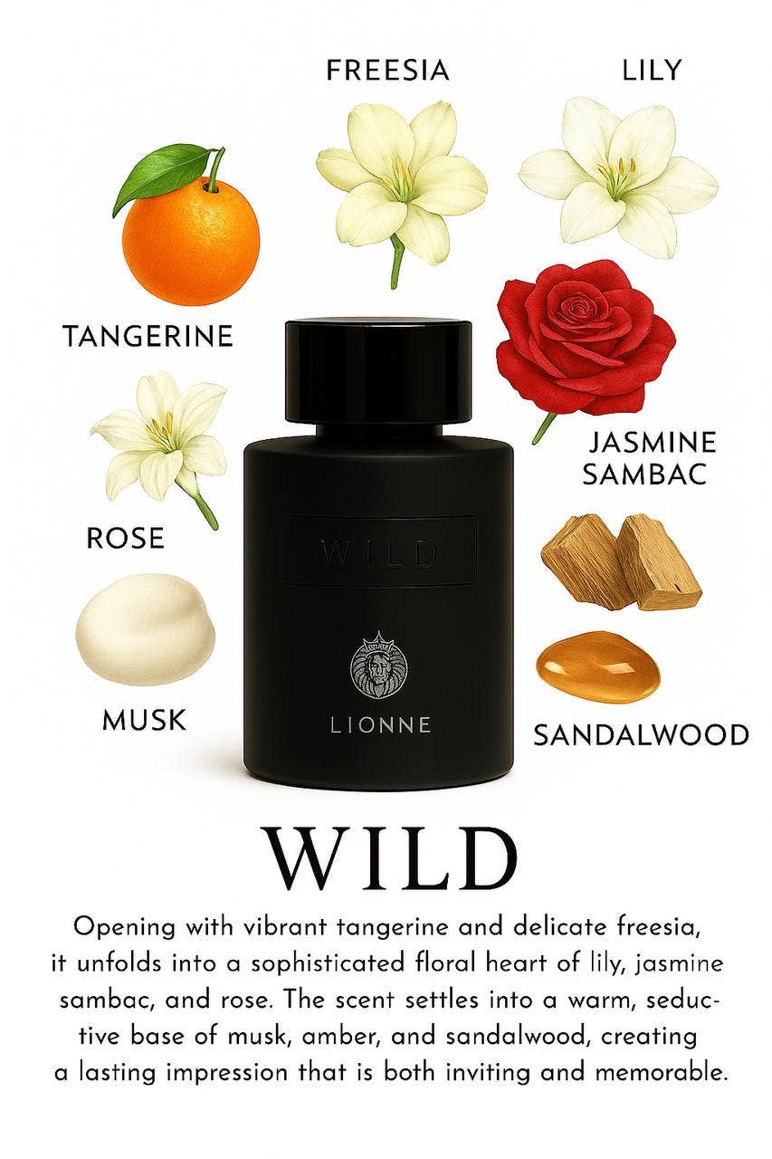Lionne Wild for Man EDP 3.4 Oz Dubai Oriental Floral Musk