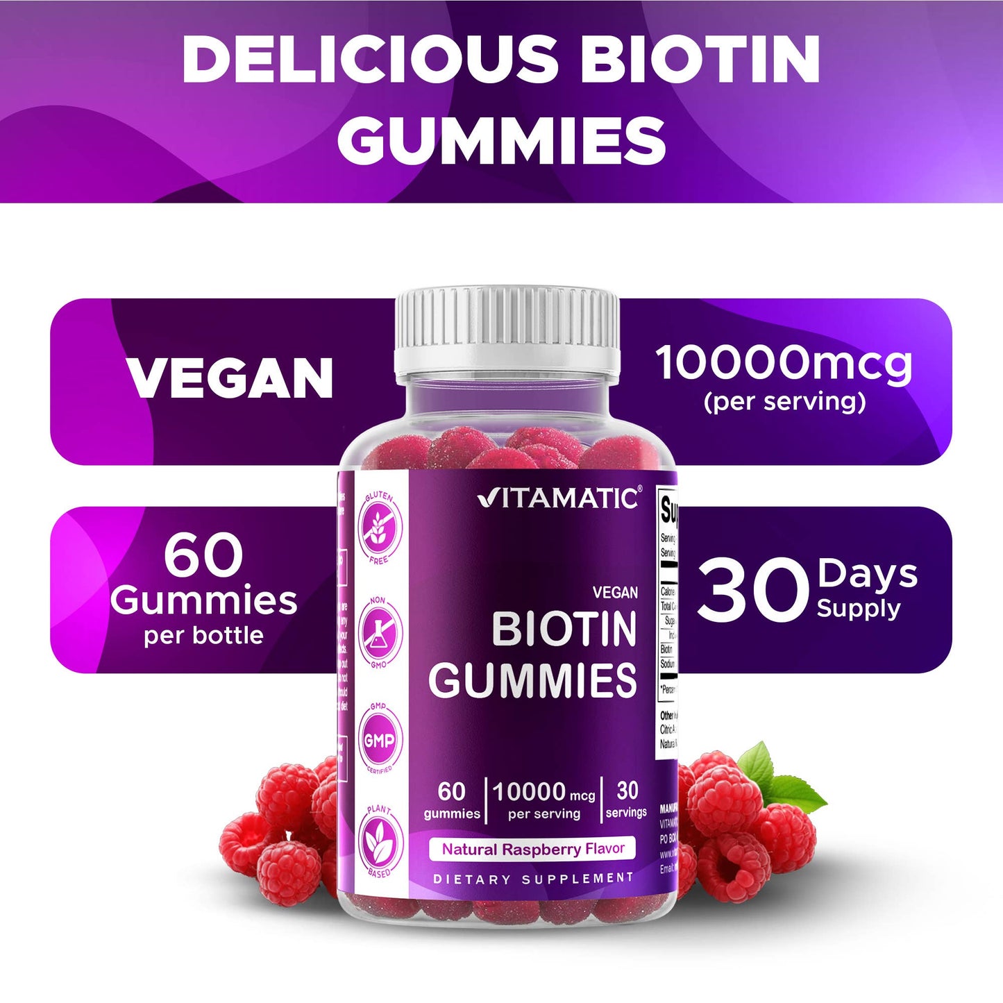 Vitamatic Biotin Gummies 10,000mcg
