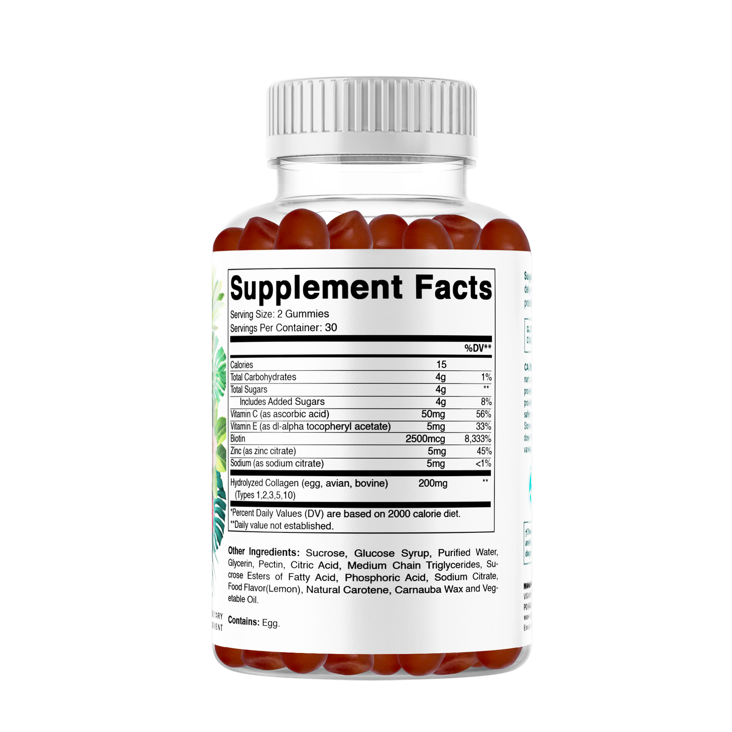 Vitamatic Hydrolyzed Collagen Gummies with  Zinc and Biotin