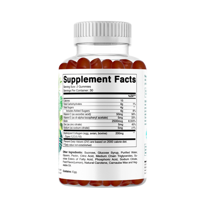 Vitamatic Hydrolyzed Collagen Gummies with  Zinc and Biotin