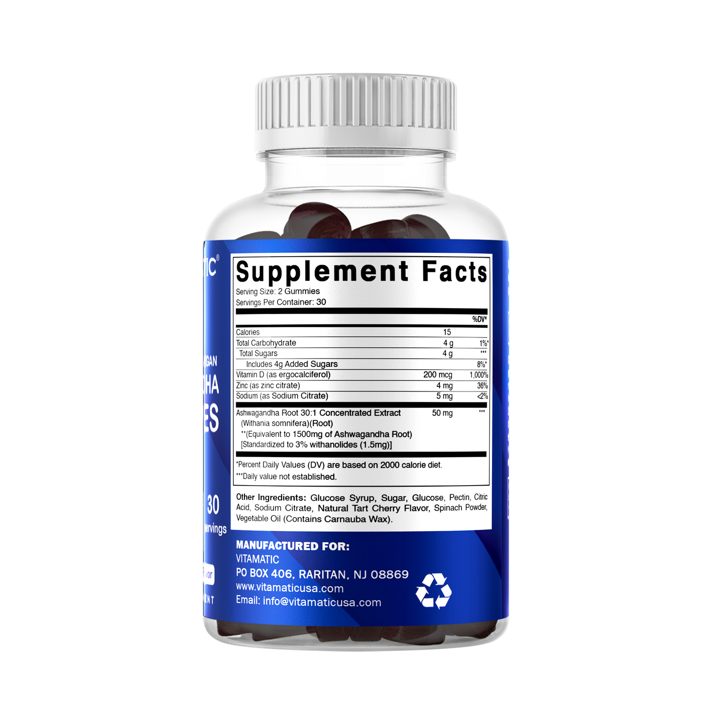 Vitamatic Ashwagandha 1500mg | 60 Vegan Gummies