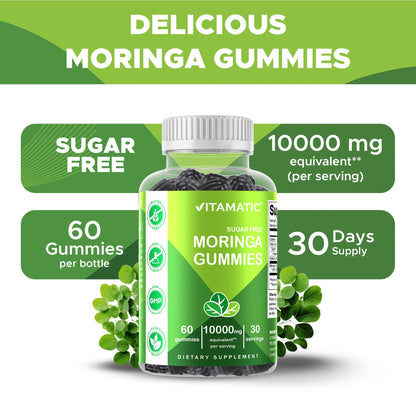 Vitamatic | Sugar Free Moringa Gummies 10000 mg | 60 Gummies