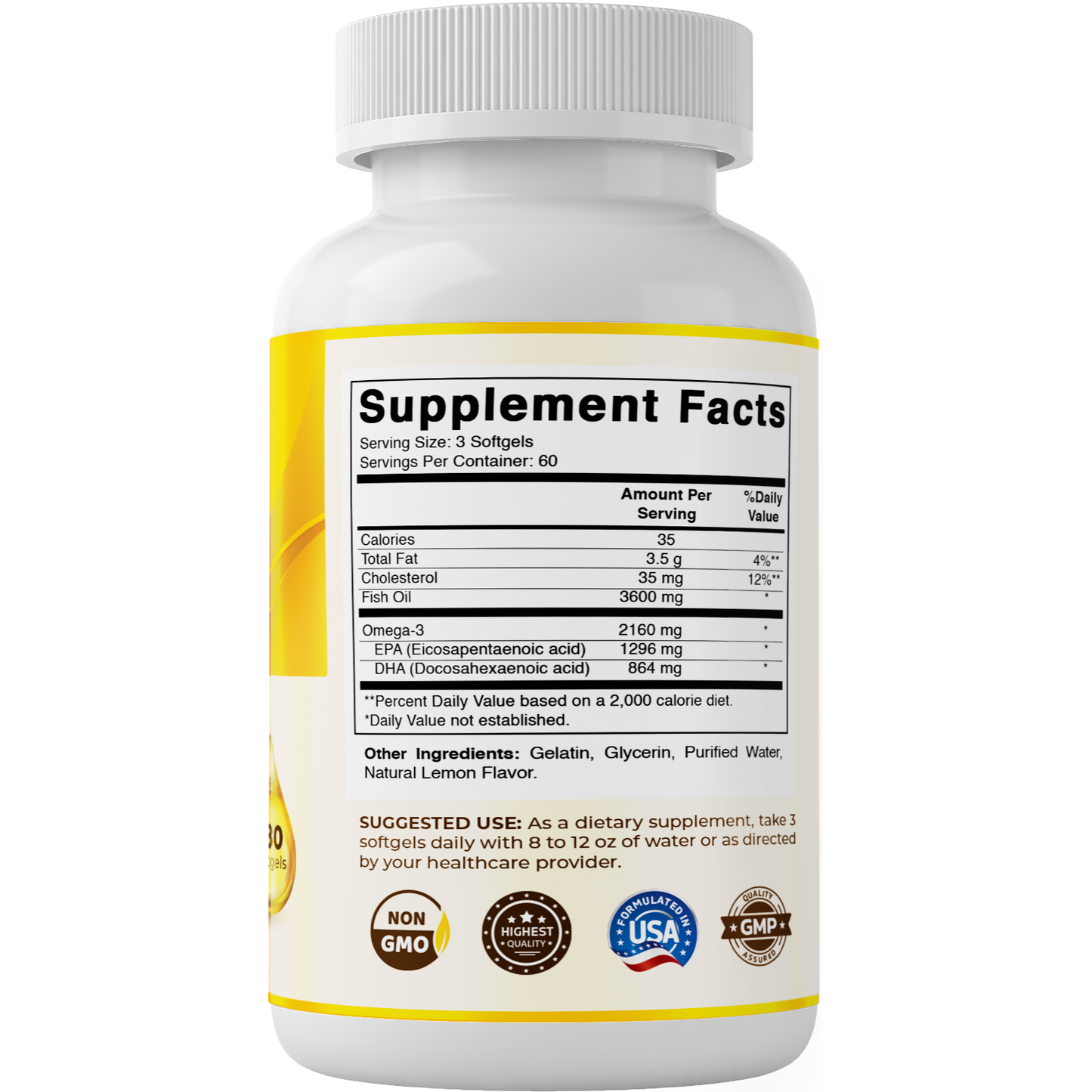 Vitamatic Omega 3 Fish Oil 3600mg Per Serving 180 Softgels