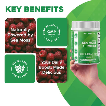 Vitamatic | Irish Sea Moss 3000 mg | 240 Vegan Gummies