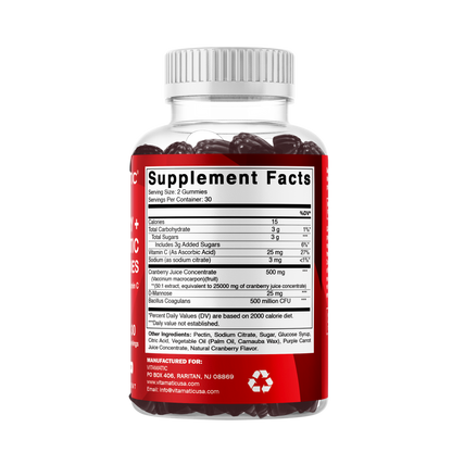 Vitamatic Cranberry with Probiotics | 60 Vegan Gummies