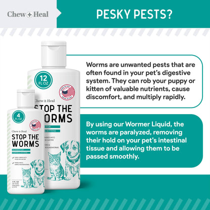 Stop The Worms Dewormer Liquid for Puppies & Kittens
