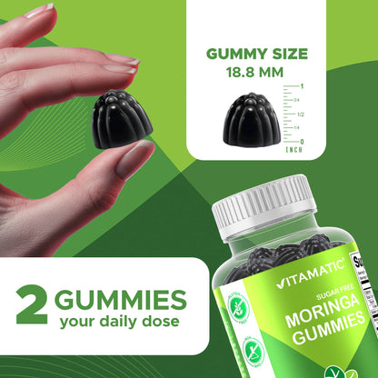 Vitamatic | Sugar Free Moringa Gummies 10000 mg | 60 Gummies