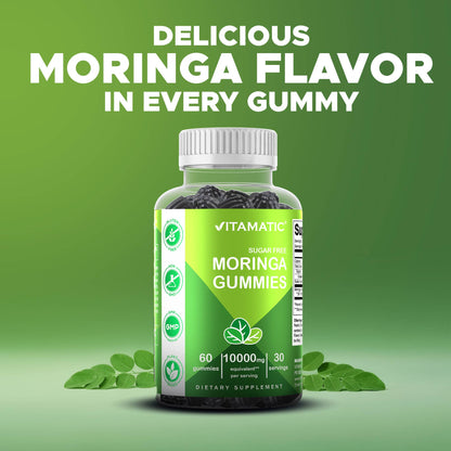 Vitamatic | Sugar Free Moringa Gummies 10000 mg | 60 Gummies