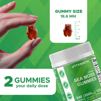 Vitamatic | Irish Sea Moss 3000 mg | 240 Vegan Gummies