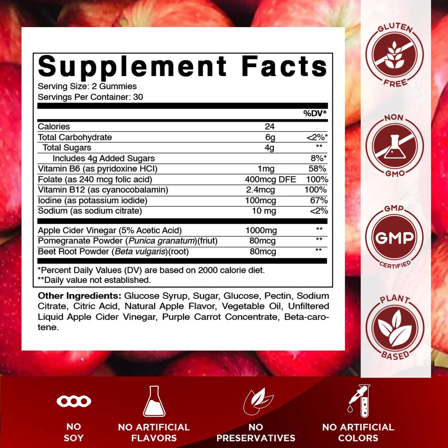 Vitamatic Apple Cider Vinegar 1000mg | 60 Vegan Gummies