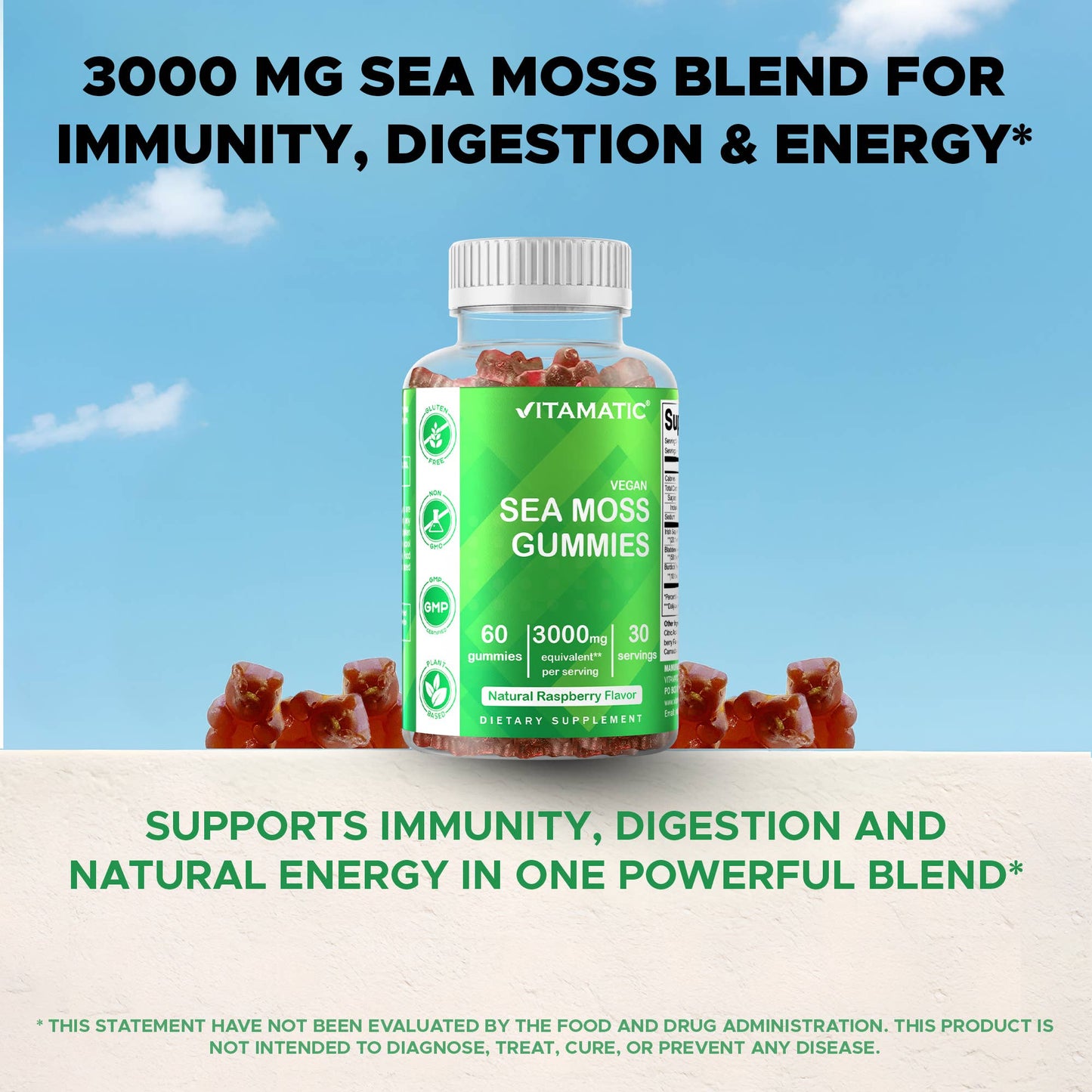 Vitamatic Irish Sea Moss Gummies 3000 mg