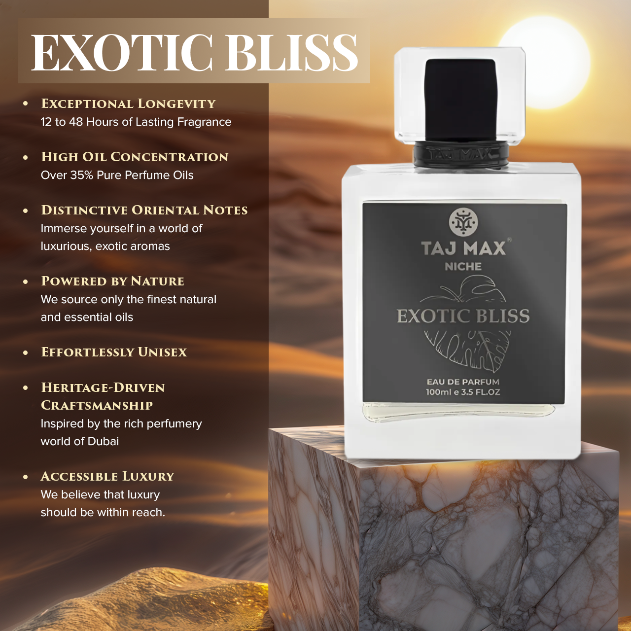 TAJ MAX EXOTIC BLISS 3.4 OZ Dubai Long-Lasting Perfume
