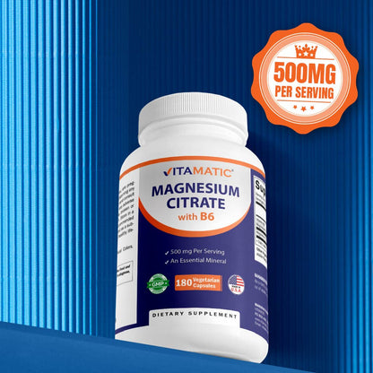 Vitamatic Magnesium Citrate 500mg | 180 Vegetarian Capsules