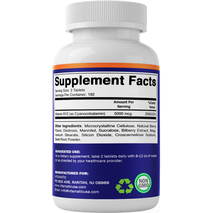Vitamatic Vitamin B12 5000mcg per Serving