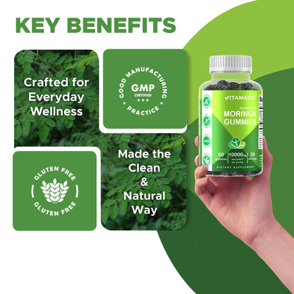 Vitamatic | Sugar Free Moringa Gummies 10000 mg | 60 Gummies