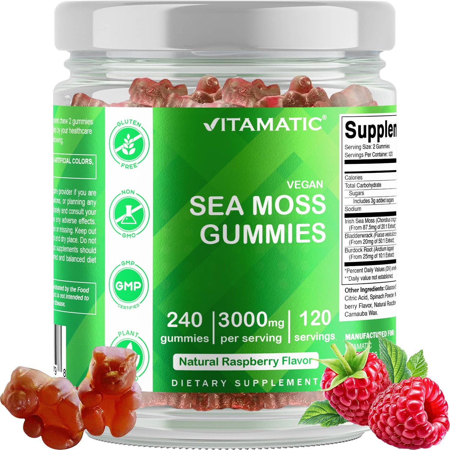 Vitamatic | Irish Sea Moss 3000 mg | 240 Vegan Gummies