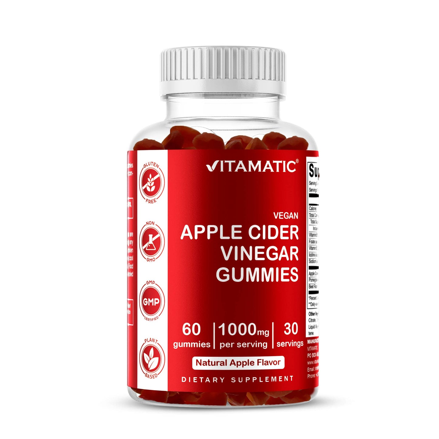 Vitamatic Apple Cider Vinegar 1000mg | 60 Vegan Gummies