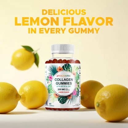 Vitamatic Hydrolyzed Collagen Gummies with  Zinc and Biotin