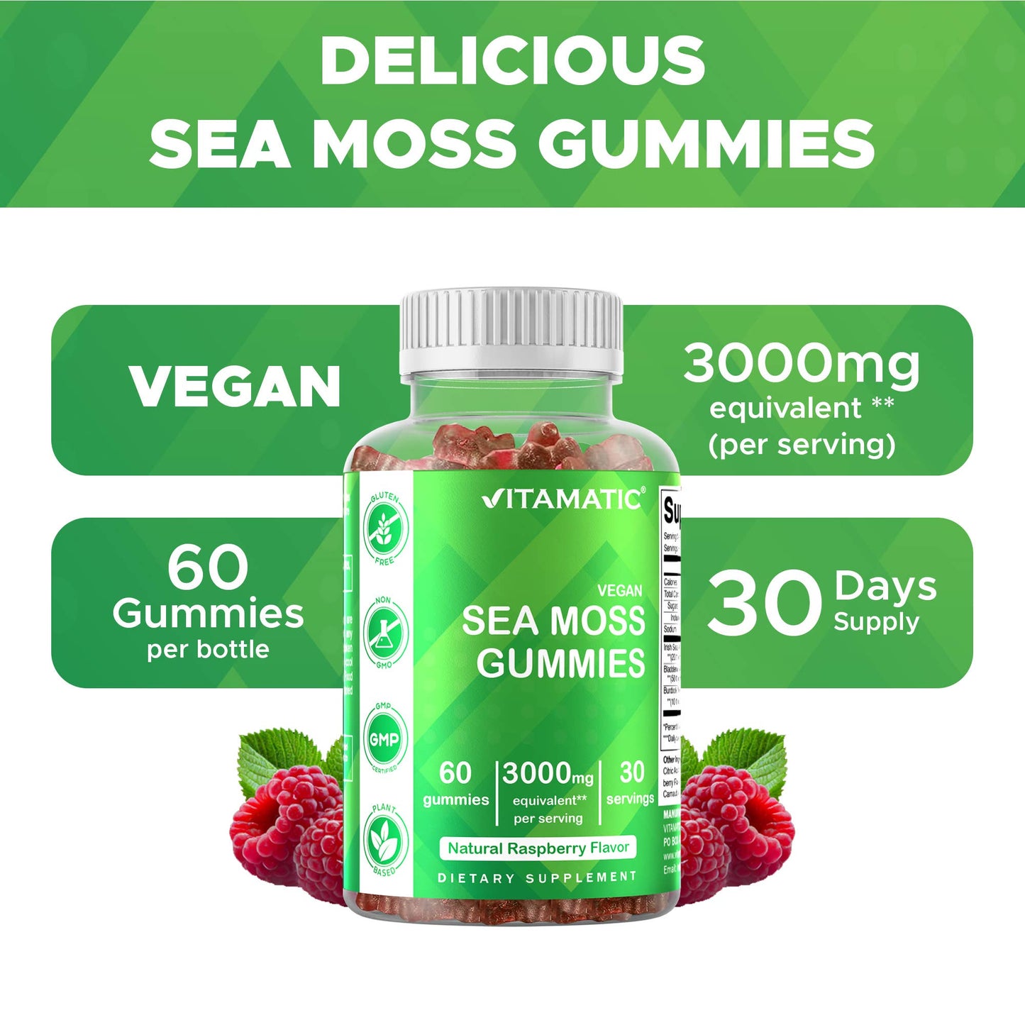 Vitamatic Irish Sea Moss Gummies 3000 mg