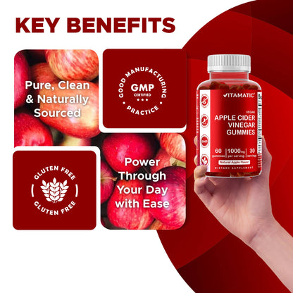 Vitamatic Apple Cider Vinegar 1000mg | 60 Vegan Gummies