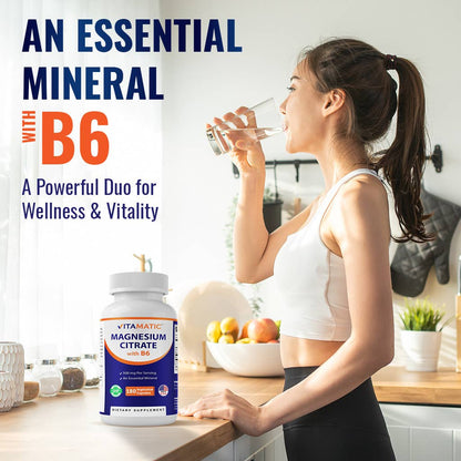 Vitamatic Magnesium Citrate 500mg | 180 Vegetarian Capsules