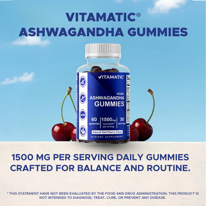 Vitamatic Ashwagandha 1500mg | 60 Vegan Gummies