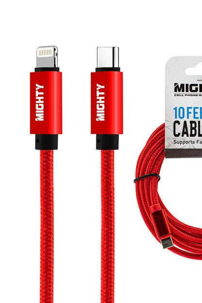 Lightning to PD Solid Fabric 10FT Cable