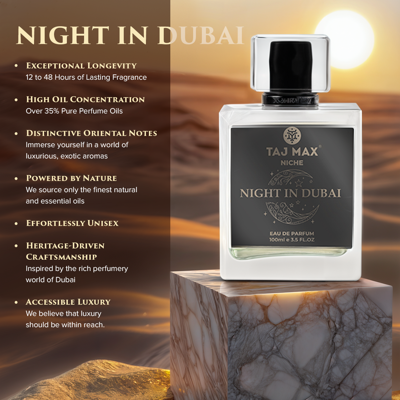 TAJ MAX NIGHT IN DUBAI 3.4 OZ Dubai Long-Lasting Perfume