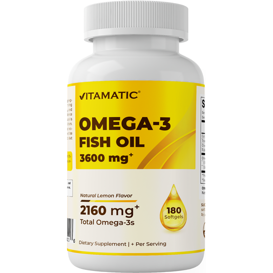 Vitamatic Omega 3 Fish Oil 3600mg Per Serving 180 Softgels