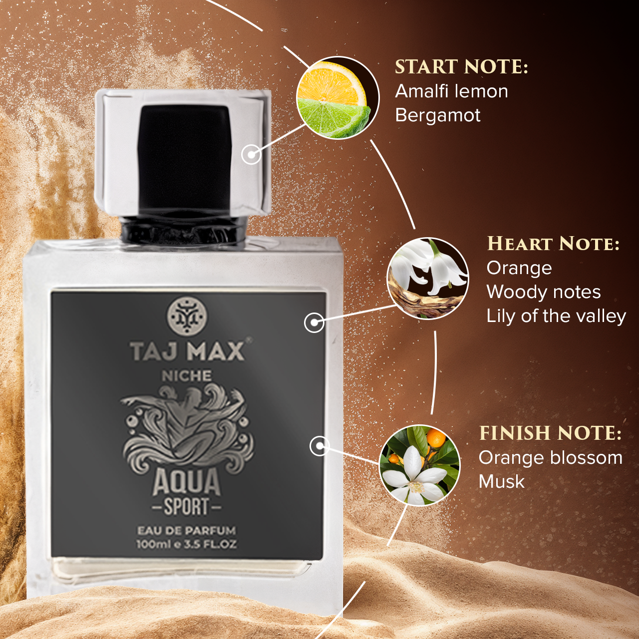 TAJ MAX AQUA SPORT 3.4 OZ Dubai Long-Lasting Perfume
