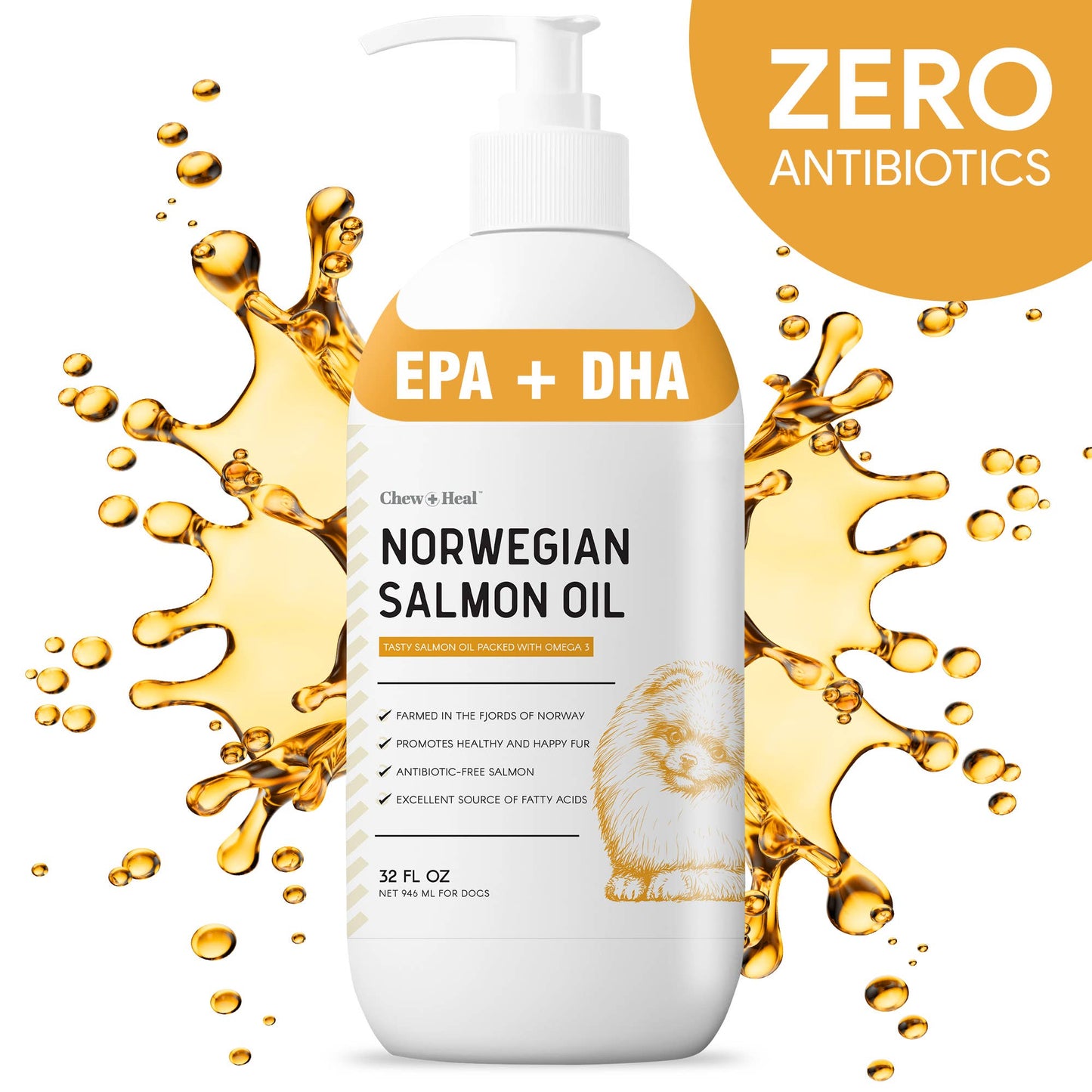 Norwegian Salmon Oil Skin & Coat Supplement for Dogs & Cats